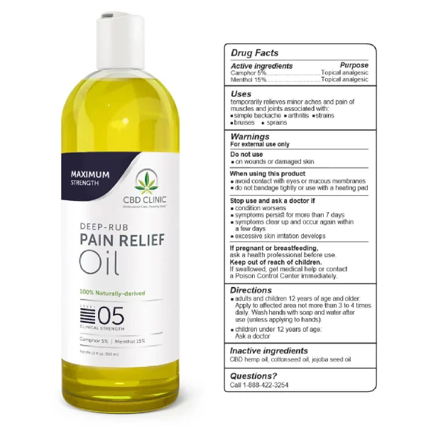 CBD Clinic Level 5 Deep-Rub Pain Relief Oil