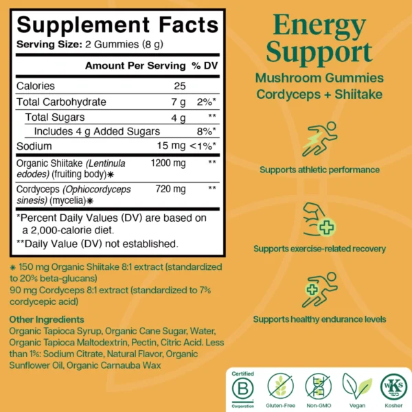 Energy Support Mushroom Gummies